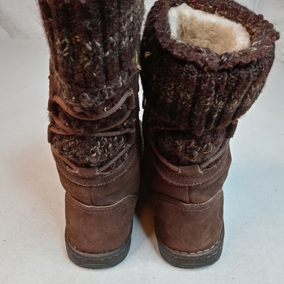 UGG Australia Brown Suede Crochet Knit collar Mid- - Picture 12 of 12